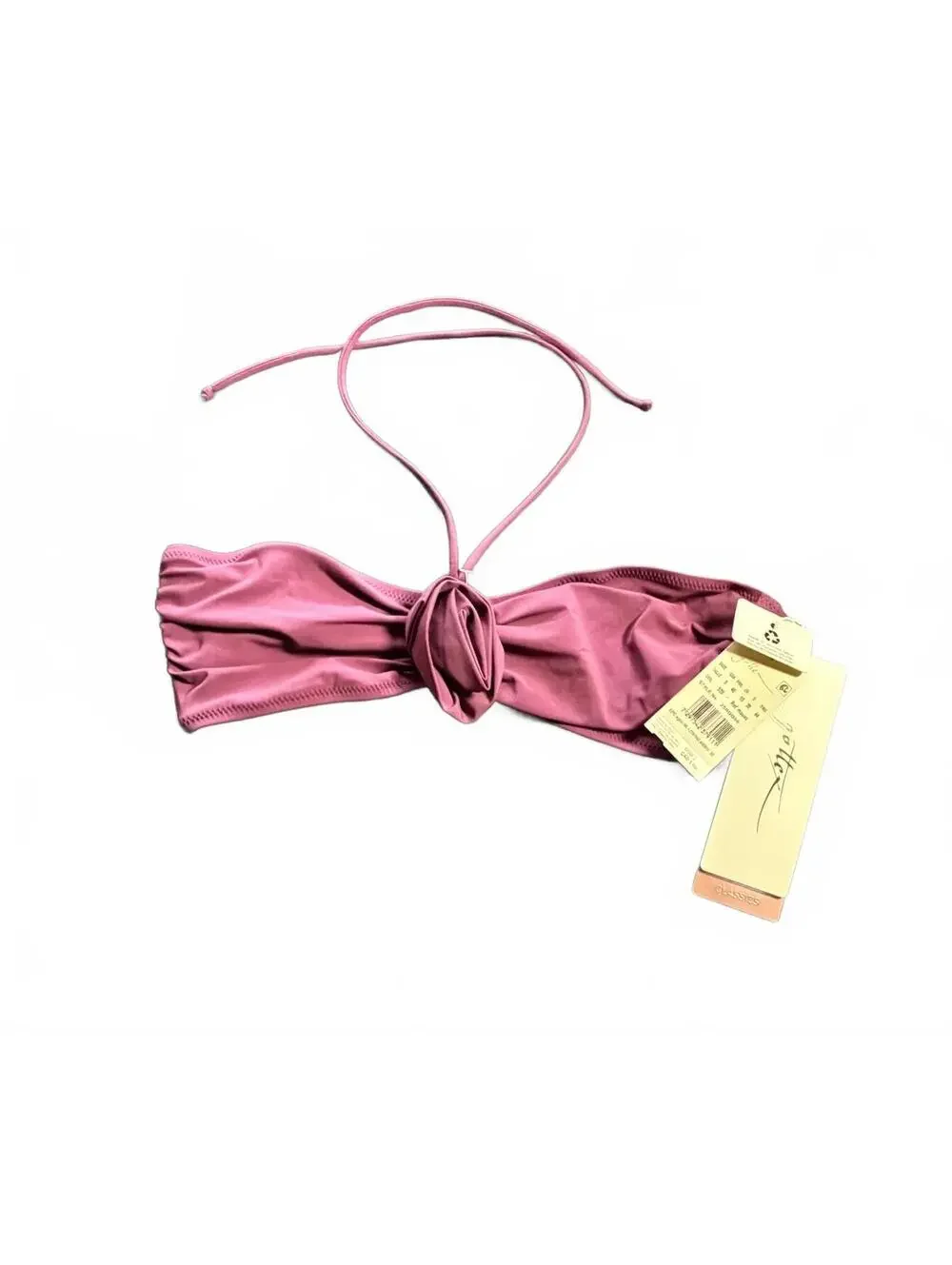 GOTTEX bandeau halter tie rosebud Ret’ Mauve bikini swim top size 8